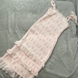 Abercrombie Tie Strap Smocked Midi Dress